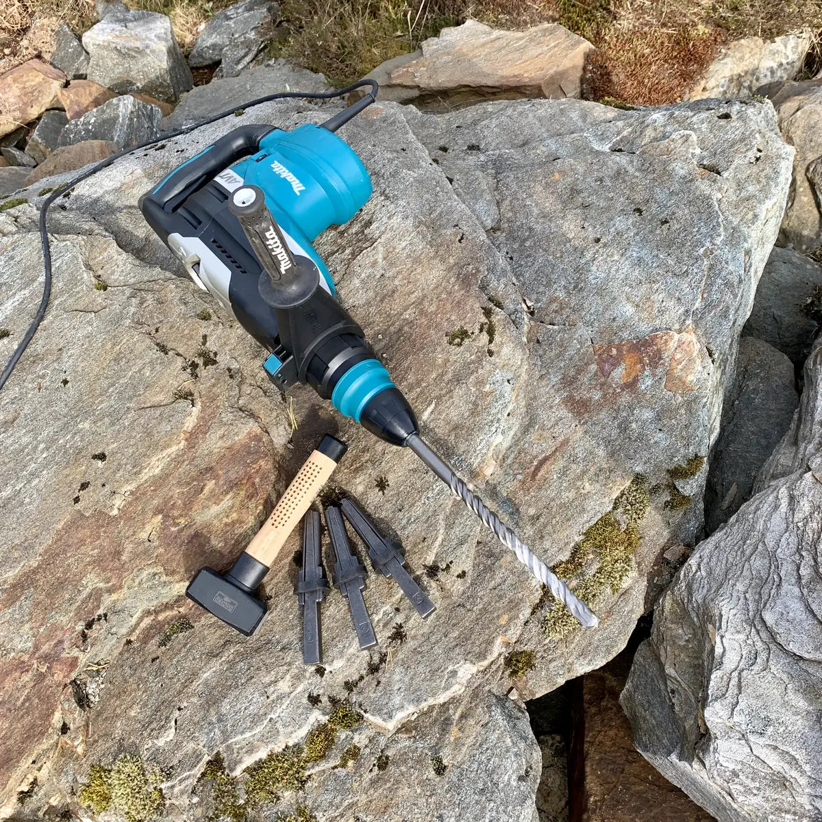 Borhammer, meiselhammer og sprengkiler